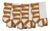 Jardin Embroidered Linen Scalloped Stripe Napkins in Natural/Amber, Set of 4 For Sale