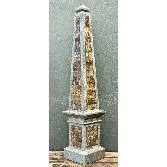 Vintage Monumental Tessellated Stone Obelisk For Sale - Image 11 of 12