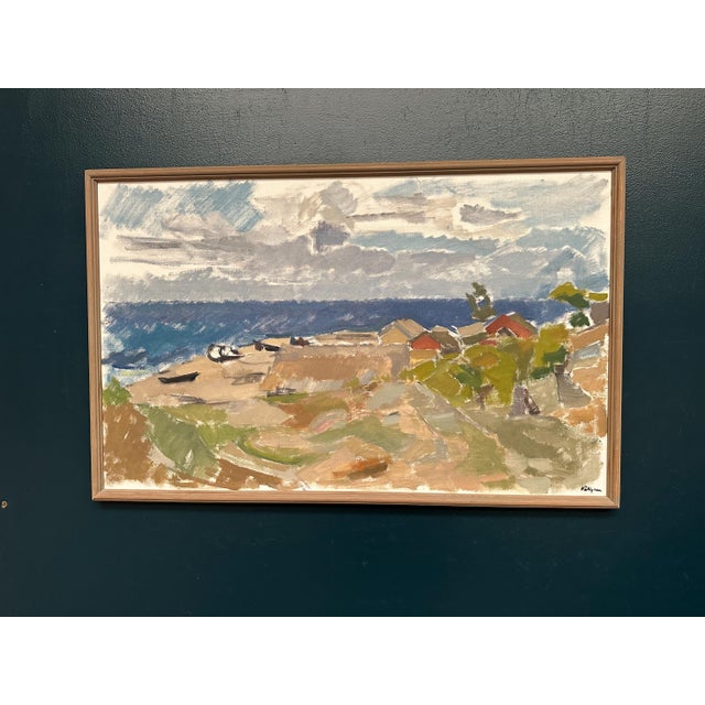 Ingvar Hällgren, Strand, Öland, 1950s, Oil Painting on Canvas, Framed For Sale - Image 17 of 18