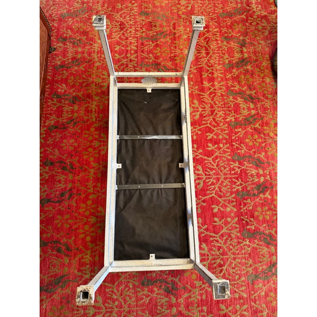 Vintage Palm Beach Scallop Shell Motif Upholstered Bench For Sale - Image 11 of 12