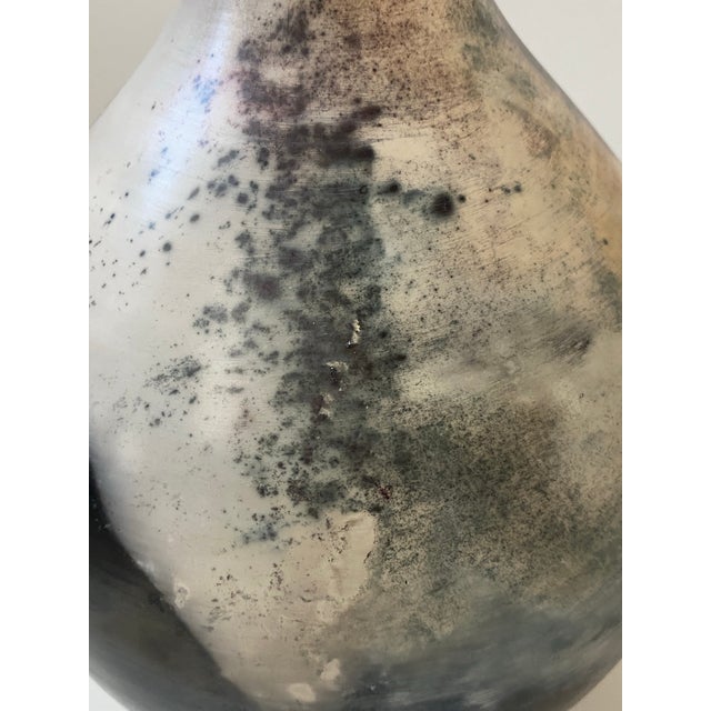 Early 21st Century Vintage Raku Style Vase Artist Signed For Sale - Image 5 of 11