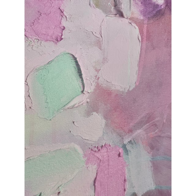 Textile "Blame It on the Twilight" Dimensional Abstract in Plum and Orchid For Sale - Image 7 of 12