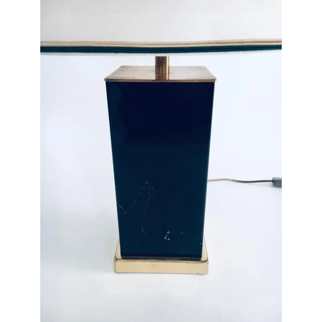 Hollywood Regency Style Black & Gold Square Table Lamp, 1970s For Sale - Image 11 of 11