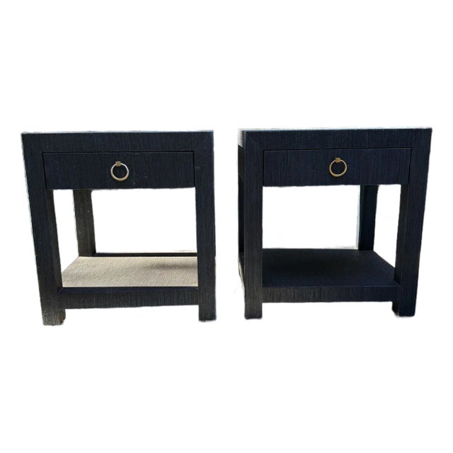Pair of Serena and Lily Blake 1-Drawer Nightstands in Blue For Sale