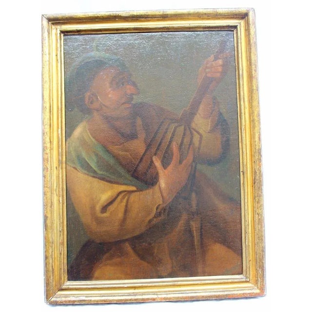 Italian School Artist, The Musician, 17th Century, Oil on Canvas, Framed For Sale - Image 10 of 11