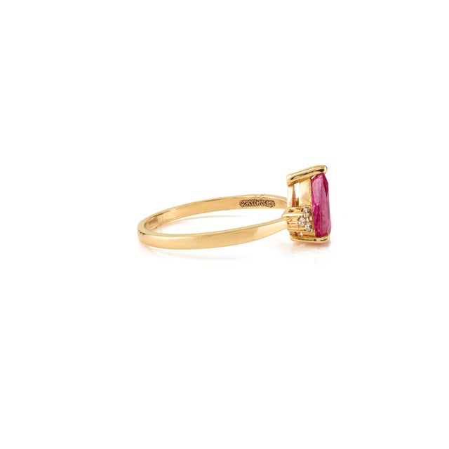 Not Yet Made - Made To Order 1.21 Carat Certified Ruby and Diamond Statement Ring Size 6 for Wedding in 14k Gold For Sale - Image 5 of 14