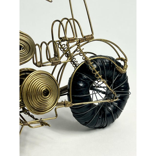 Metal Vintage Wire Motorcycle Sculpture For Sale - Image 7 of 12