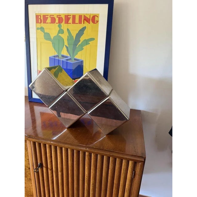 Postmodern Steel Tetris Sculpture, Italy, 1980s For Sale - Image 12 of 13
