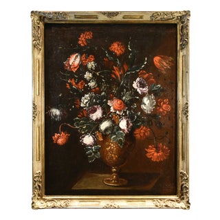Francesca Volò Smiller detta Vincenzina, Still Life with Flowers, 1680, Oil on Canvas For Sale