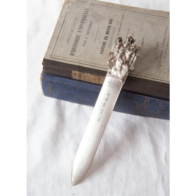 Silver Abrecartas Letter Opener by Jean Filhos for Christofle Modelo Cariatides, 1974 For Sale - Image 8 of 8