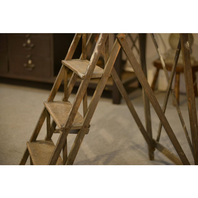 Elm Painter's Stepladder, 1950s For Sale - Image 4 of 6