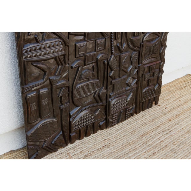 Black Very Tall Mid 20th Century African Nupe Door For Sale - Image 8 of 10