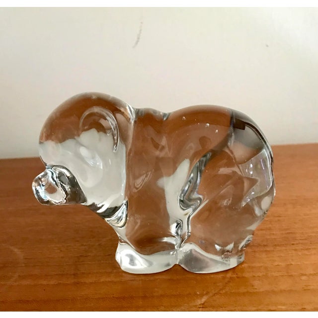 1970s Art Glass Crystal Bear Figure For Sale - Image 5 of 5