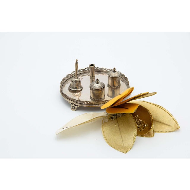 Silver Inkwell with Grid For Sale - Image 5 of 5