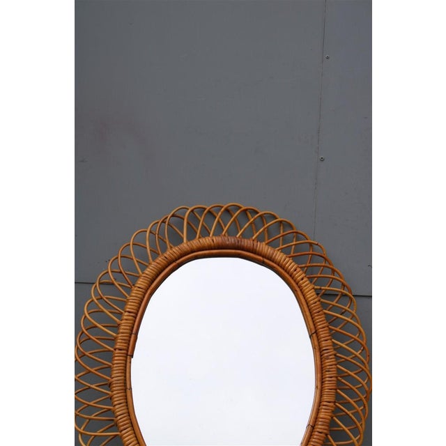 Woven Bamboo Mirror by Franco Albini, Italy, 1950s For Sale - Image 4 of 12