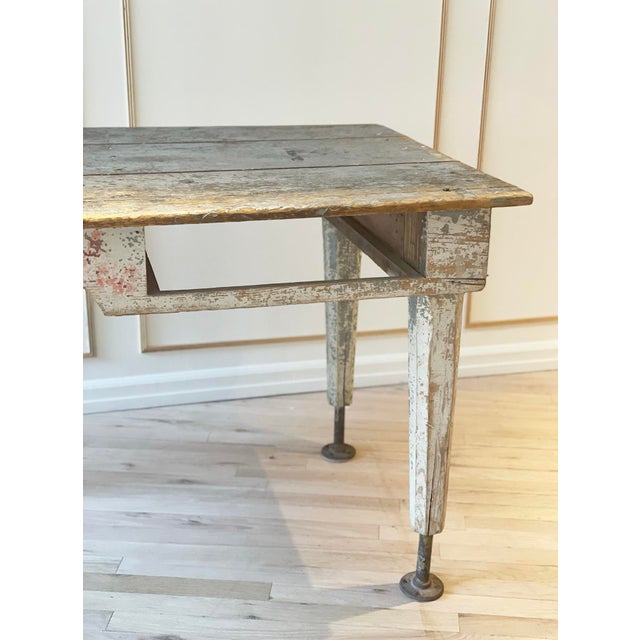 1980s Shabby Chic Painters Work/Dining Table Chairish