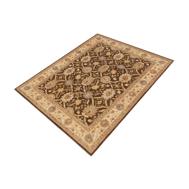 Rustic Bohemien Ziegler Brown Beige Hand-Knotted Wool Rug - 7'11'' X 10'0'' For Sale - Image 3 of 8
