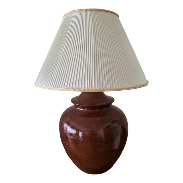 Large Vintage Ceramic Table Lamp by Hubert Olivier, France, 1980 For Sale