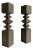 Vintage Wooden Zigzag Candlesticks, Mid 20th Century For Sale