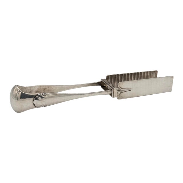 Antique French Silver Plate Asparagus Tongs Attributed to Christofle, Circa 1900 For Sale
