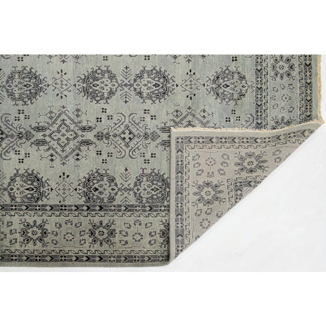 Gray Modern Tabriz Style Handmade Wool Rug With Allover Pattern For Sale - Image 4 of 11
