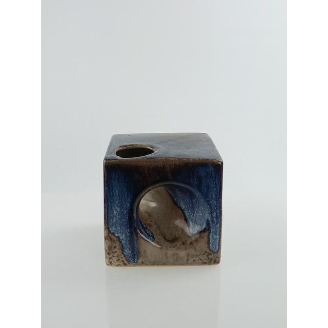 Cubic Vase in Glazed Ceramic, 1970s For Sale - Image 11 of 14