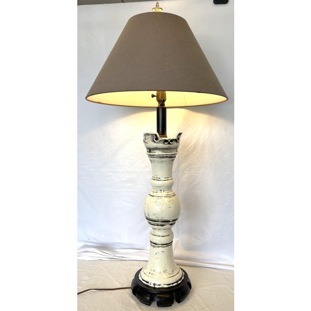 Vintage Chinese Glazed Pottery Gu-Form Lamp Circa 1970's For Sale In West Palm - Image 6 of 15