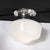 Art Deco Machine Age Rounded Cylindrical Milk Glass Flush Mount Chandelier For Sale - Image 4 of 11