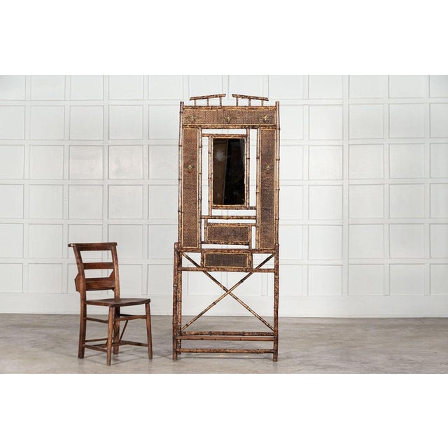 19th Century English Bamboo Mirrored Hall Stand, 1870s For Sale - Image 4 of 16