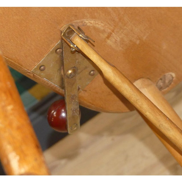 Brown Vintage Rocking Chair with Locking Mechanism in Wood, 1890s For Sale - Image 8 of 11