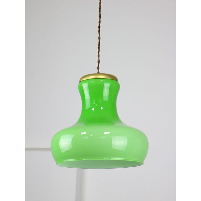 Large Mid-Century Italian Brass and Glass Pendant Lamp For Sale - Image 17 of 17