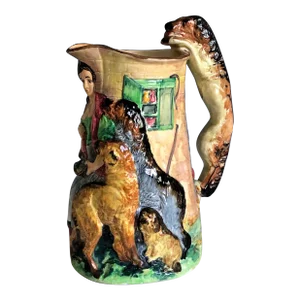 Vintage Burleigh Ware Jug Old Feeding Time Samuel Alcock Made in England