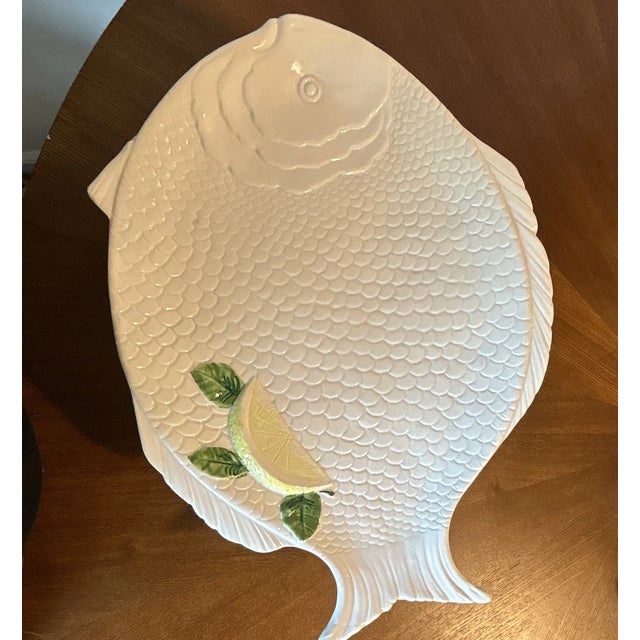 Add a touch of Italian coastal charm to your table with this beautiful **Vintage Bassano fish-shaped ceramic platter**,...