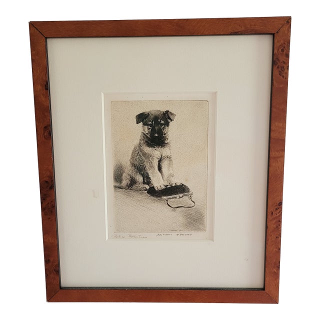 Morgan Dennis “Police Protection” Signed Etching / Illustration, Framed, C. 1930s For Sale