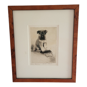 Morgan Dennis “Police Protection” Signed Etching / Illustration, Framed, C. 1930s