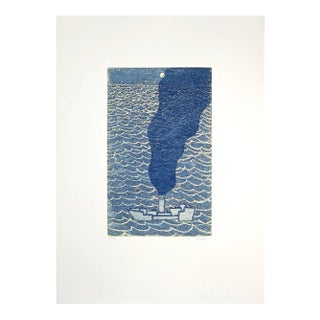 Francesco Casorati, Ship Smoke, Etching, 1970s For Sale