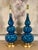 Mid 20th Century Vintage Blue Glazed Ceramic Table Lamps - A Pair For Sale - Image 5 of 12