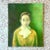Vintage 1960s Italian Green-Toned Portrait Oil Painting For Sale In West Palm - Image 6 of 14