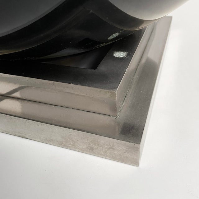 Italian Space Age Round Table Lamp in Blow Glass and Steel, 1970s For Sale - Image 16 of 18