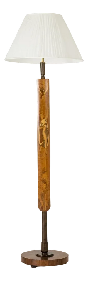 Swedish Modern Floor Lamp from Mjölby Intarsia, 1930s