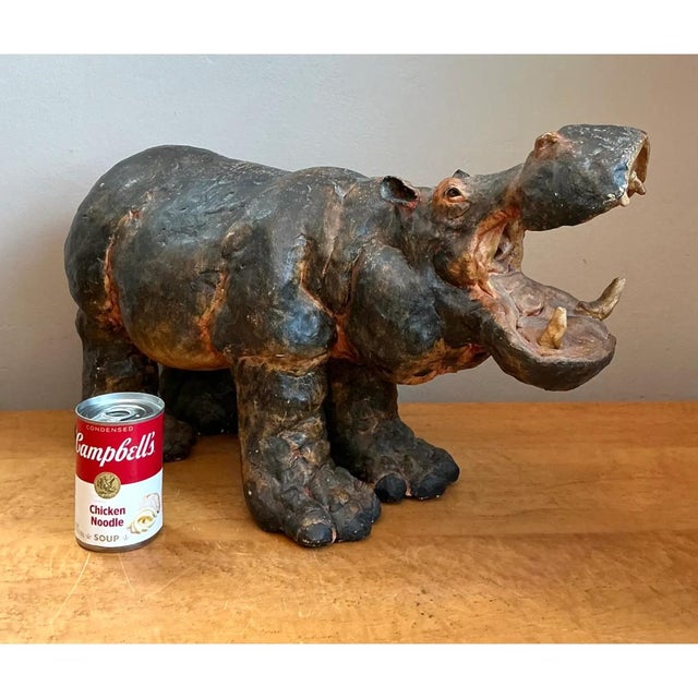 Vintage Boho Slab Built Ceramic Hippo For Sale - Image 11 of 12
