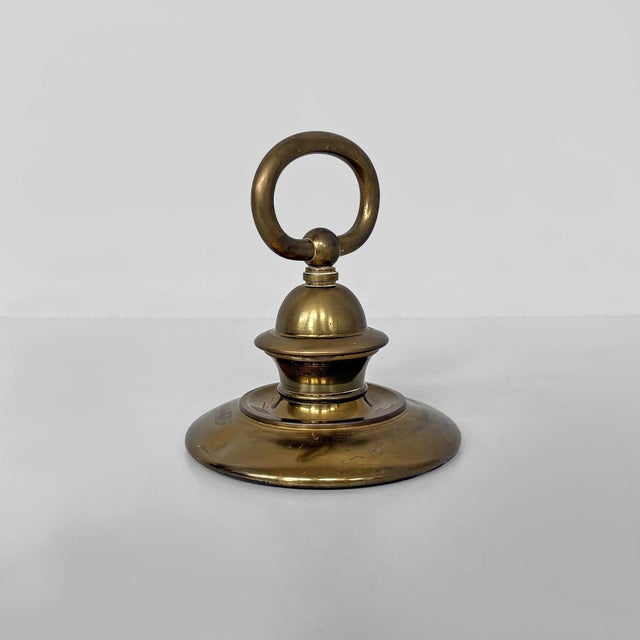 Mid-Century Modern Italian Brass Doorstops, 1950s, Set of 2 For Sale - Image 4 of 17