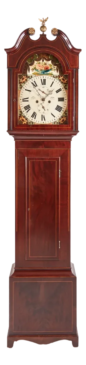 Antique George III Mahogany Inlaid Eight Day Grandfather Clock, 1800