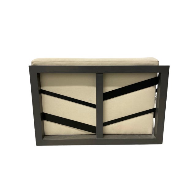 Mid-Century Modern Arteriors George Muslin Sofa For Sale - Image 3 of 11