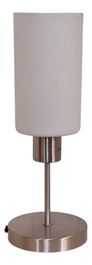 German Table Lamp with Chrome-Plated Metal Base, White Glass Shade and Touch Sensor from Briloner Leuchten, 2018