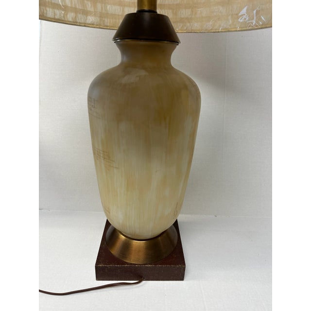 Glass 1950s Mid-Century Modern Hand Painted Musical Lamp For Sale - Image 7 of 10