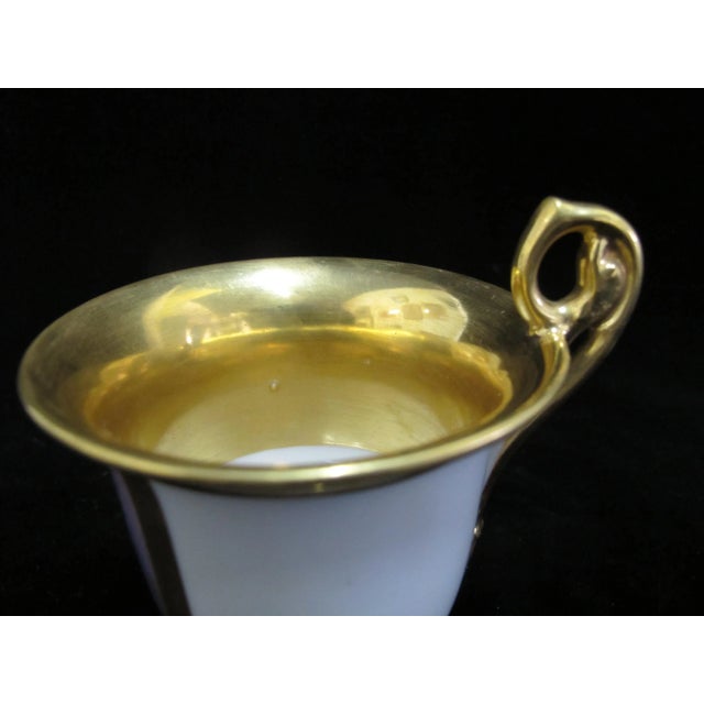 KPM Berlin 18thc Hand Painted Angel Pointing Upward Gilt Porcelain Rare Cup For Sale In Portland, OR - Image 6 of 8
