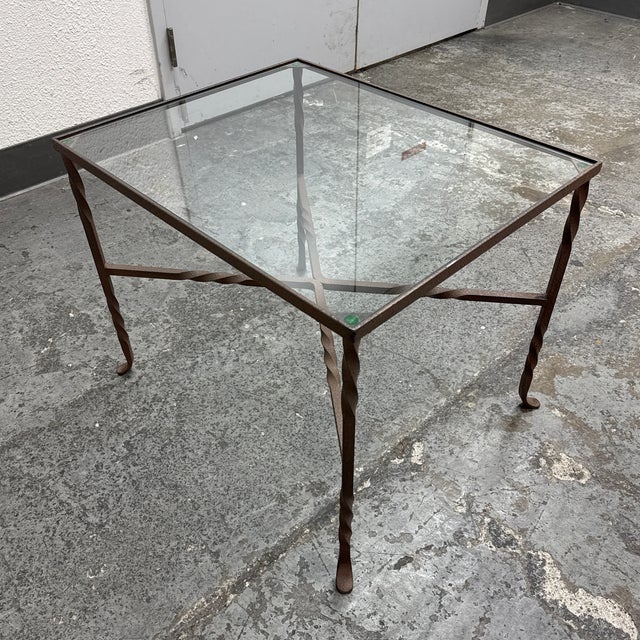 Cast Iron + Glass Side Table For Sale In San Francisco - Image 6 of 12
