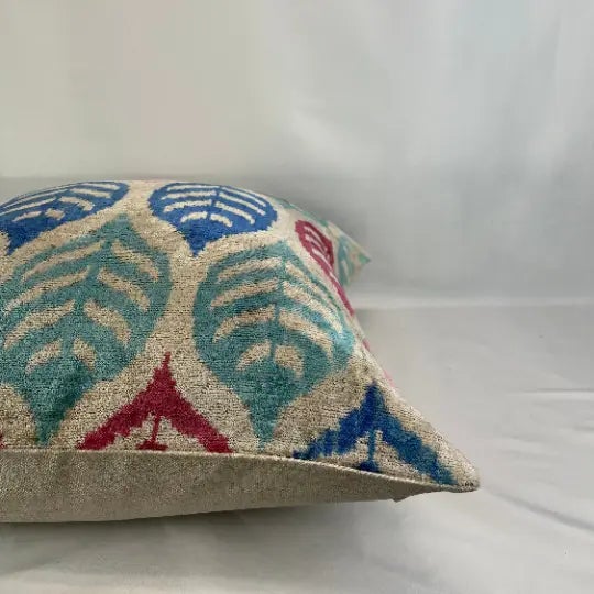 Handmade Silk Ikat Decorative Pillow Cover For Sale - Image 4 of 5