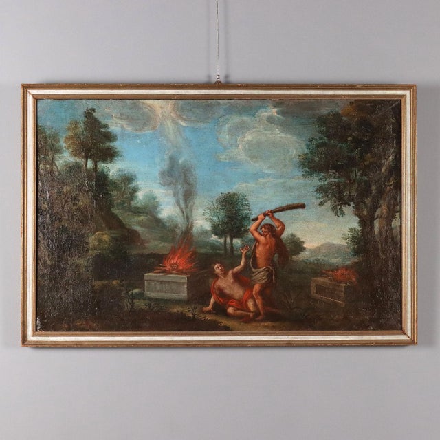 Italian Artist, Cain and Abel, Oil on Canvas For Sale - Image 12 of 12